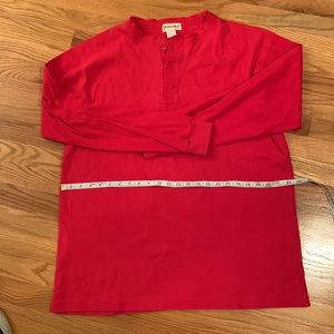 Men’s St. John’s Bay 100% Cotton Red Henley in Regular Size XL (46-48)
